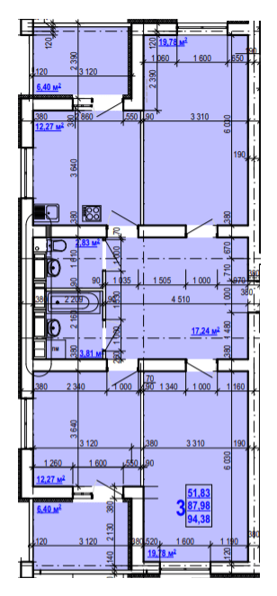 3-комнатная 94.38 м² в ЖК на ул. Валентиновская/ул. Гарибальди от 15 300 грн/м², Харьков