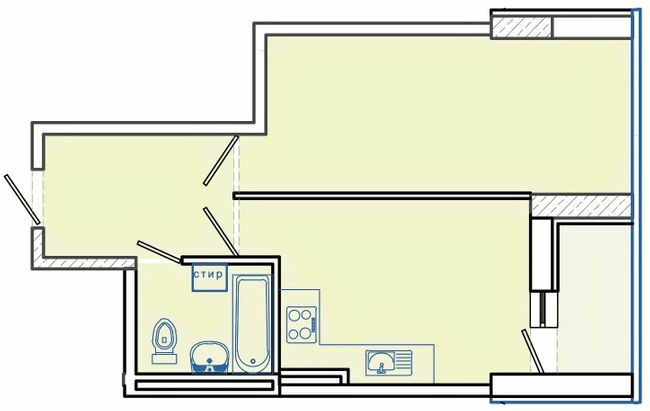 1-кімнатна 47.1 м² в ЖК Німецький проект на Холодній Горі від 28 700 грн/м², Харків