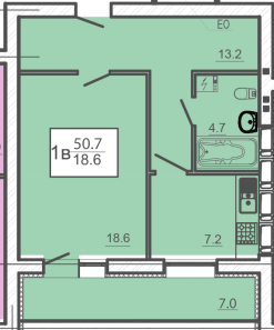 1-кімнатна 50.7 м² в ЖК Оазис від 28 000 грн/м², Харків