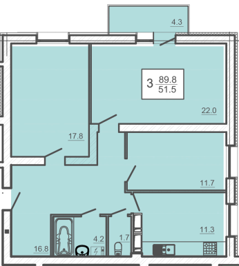 3-кімнатна 89.8 м² в ЖК Оазис від 23 000 грн/м², Харків