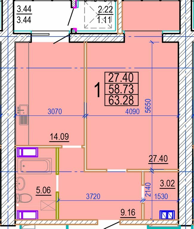 1-комнатная 63.28 м² в ЖК Овис от 29 000 грн/м², Харьков