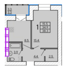 1-кімнатна 38.3 м² в ЖК Сонячний квартал 4 від 26 000 грн/м², Харків