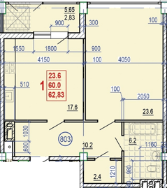 1-комнатная 62.83 м² в КД Leonardo town от 57 450 грн/м², Харьков