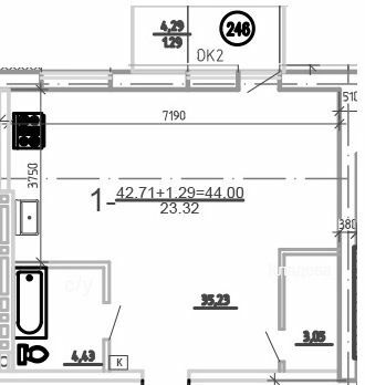 1-кімнатна 44 м² в ЖК Слобожанська Слобода від 21 000 грн/м², смт Слобожанське