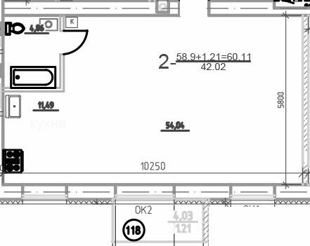 2-кімнатна 60.11 м² в ЖК Слобожанська Слобода від 21 000 грн/м², смт Слобожанське
