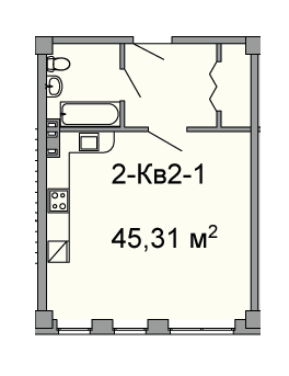 1-кімнатна 45.31 м² в ЖК Троїцький від 46 100 грн/м², Дніпро