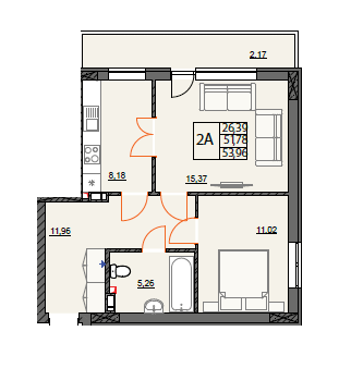 2-комнатная 53.96 м² в ЖК River Port от 42 000 грн/м², г. Ирпень
