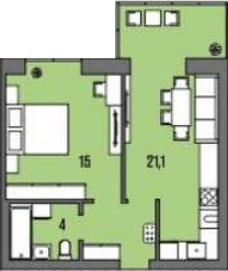 1-комнатная 42.9 м² в ЖК Dream Town от 22 000 грн/м², Луцк