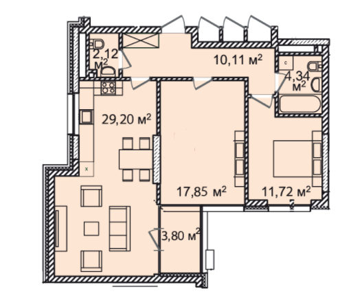 2-комнатная 77.36 м² в ЖК Montreal House от 64 975 грн/м², Киев