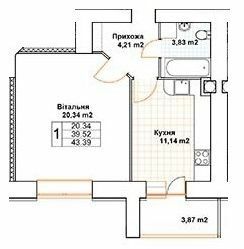 1-комнатная 43.39 м² в ЖК Богуслава от 20 000 грн/м², Тернополь