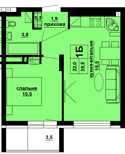 1-кімнатна 39.5 м² в ЖК Варшавський мікрорайон від 16 300 грн/м², Тернопіль