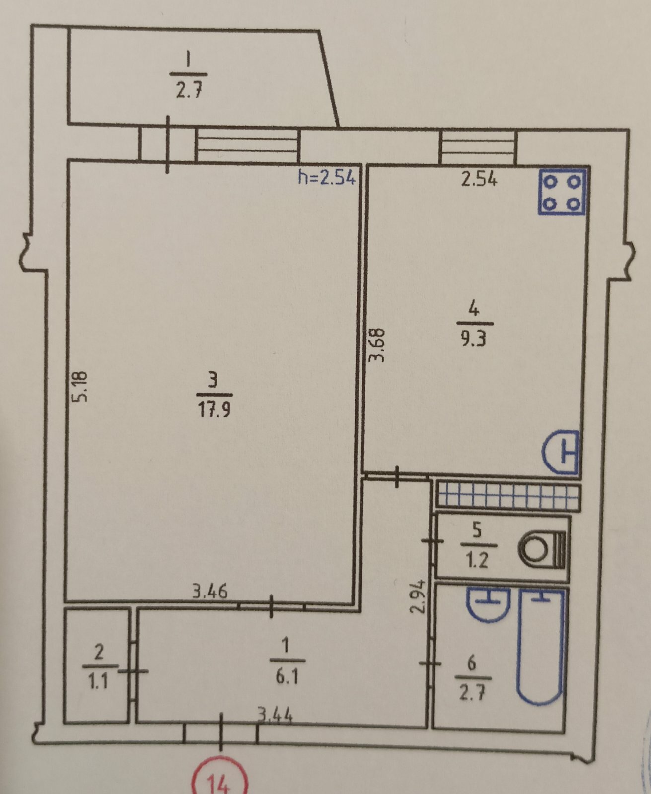 Продажа 1-комнатной квартиры 40 м², Чернобыльская ул., 19