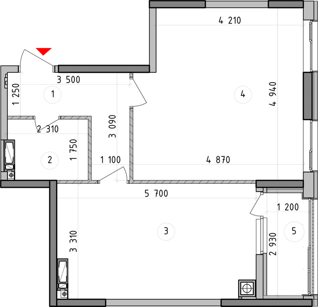 1-комнатная 54.86 м² в ЖК Оптимісто от 28 000 грн/м², с. Гатное