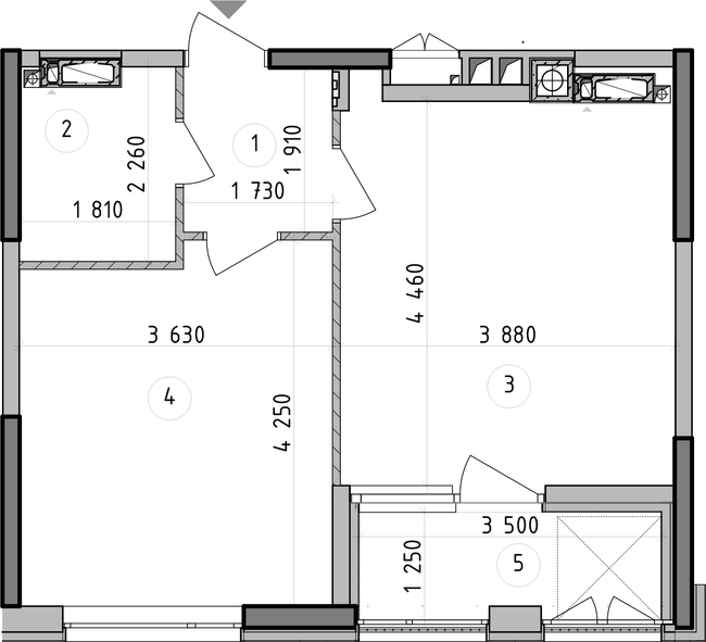 1-комнатная 43.73 м² в ЖК Оптимісто от 49 900 грн/м², с. Гатное