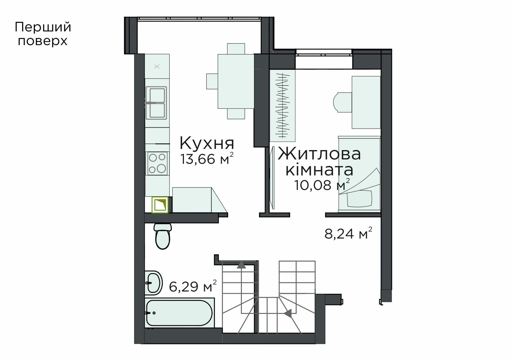Двухуровневая 76.52 м² в Клубная резиденция O`Club от 29 027 грн/м², с. Крюковщина