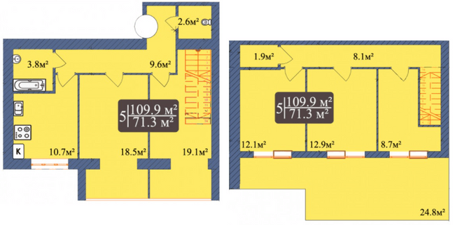 Дворівнева 117.3 м² в ЖК Мрія від 14 500 грн/м², Чернігів