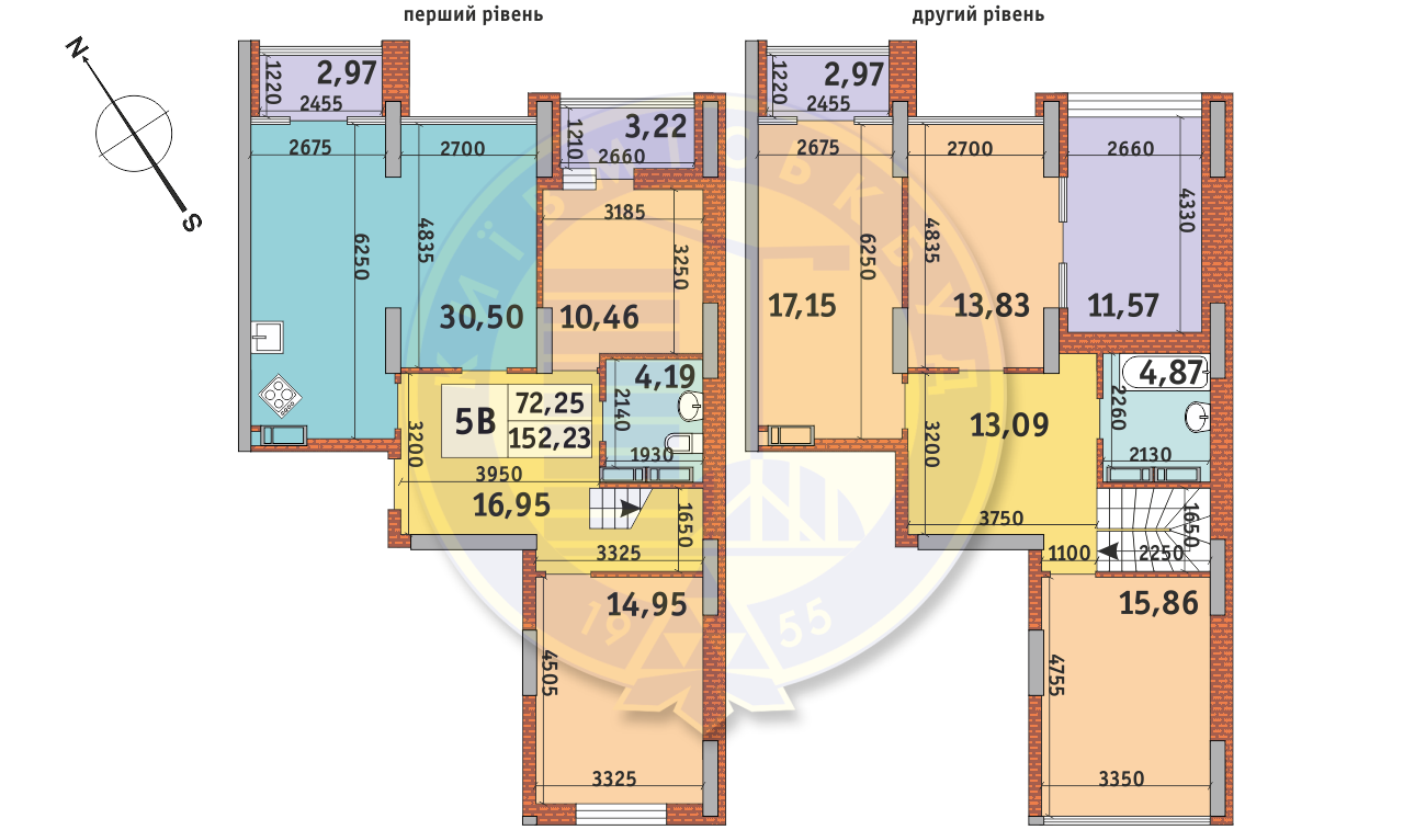 Двухуровневая 152.33 м² в ЖК Медовый-2 от 21 826 грн/м², Киев