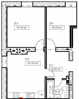 2-кімнатна 49.72 м² в ЖК FreeDom від 23 000 грн/м², смт Гостомель