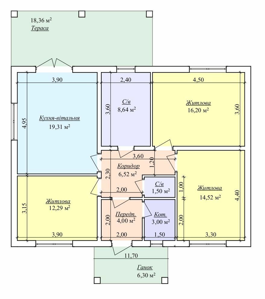 Коттедж 96 м² в КП Лесной Масив от 17 083 грн/м², с. Путровка