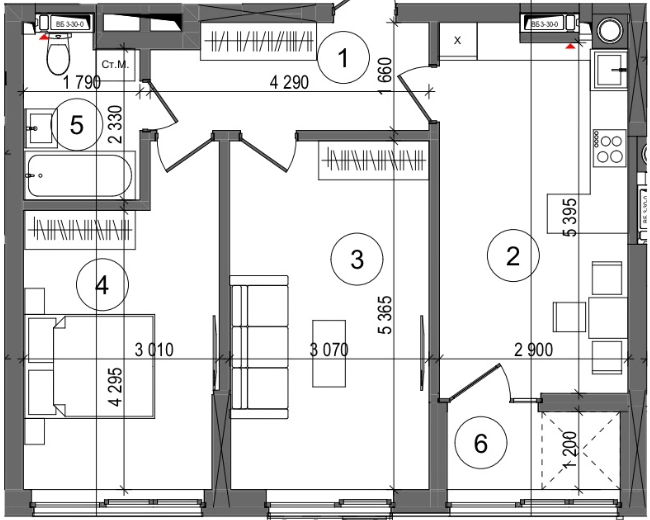 2-комнатная 60.88 м² в ЖК Protsev от 23 200 грн/м², с. Процев