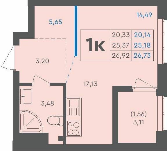 1-кімнатна 26.92 м² в ЖК Scandia від 21 500 грн/м², м. Бровари