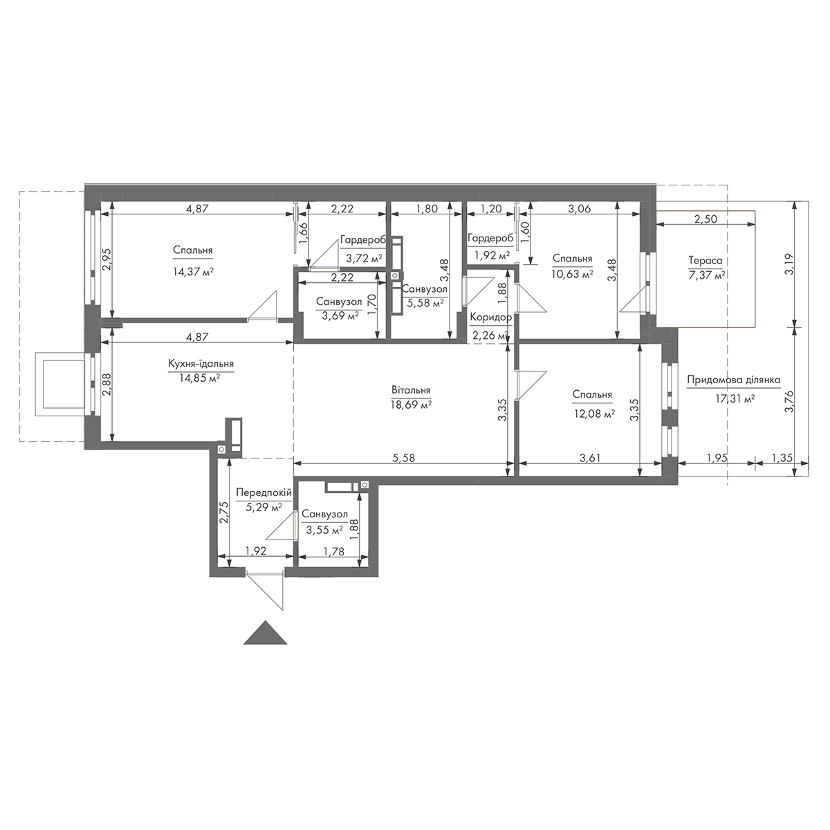 3-кімнатна 98.8 м² в ЖК Gravity Park від 35 141 грн/м², Київ