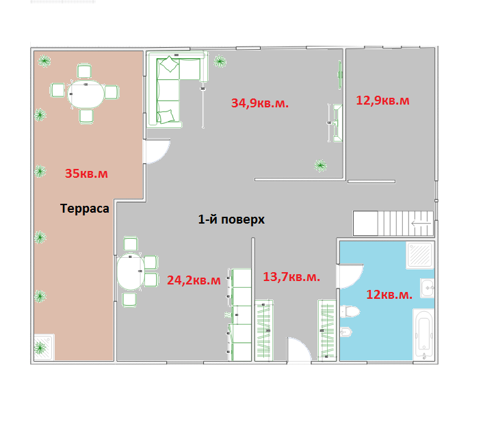 Коттедж 251 м² в КГ Новая Березовка от 22 151 грн/м², с. Березовка