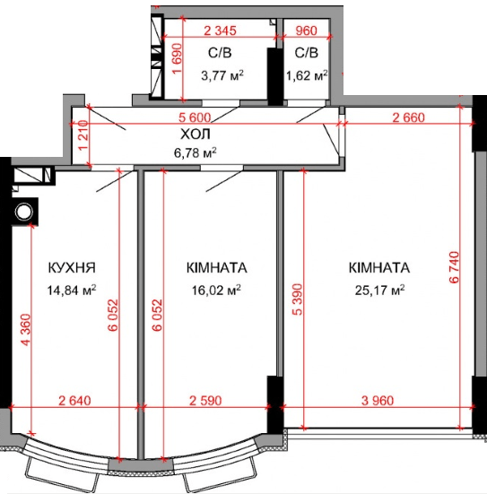 2-кімнатна 68.2 м² в ЖК Royal Park від 32 100 грн/м², м. Ірпінь