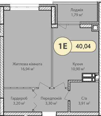 1-кімнатна 40.04 м² в ЖК Синергія Сіті від 26 000 грн/м², м. Ірпінь