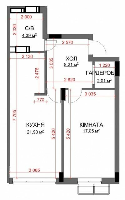 1-комнатная 53.56 м² в ЖК Central Bucha от 29 300 грн/м², г. Буча