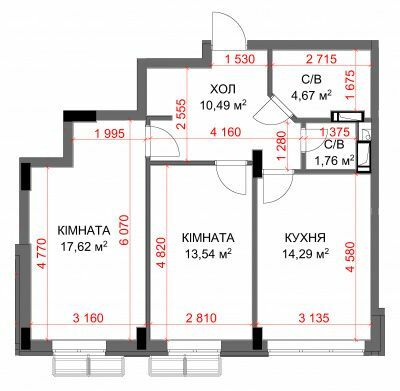 2-кімнатна 62.37 м² в ЖК Central Bucha від 28 350 грн/м², м. Буча