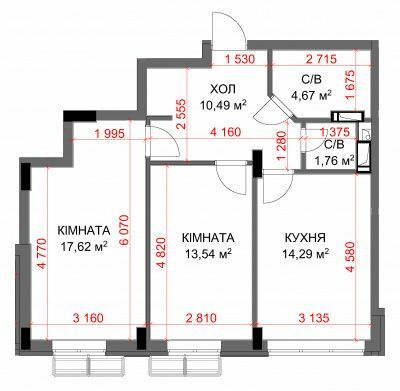 2-комнатная 62.37 м² в ЖК Central Bucha от 28 350 грн/м², г. Буча