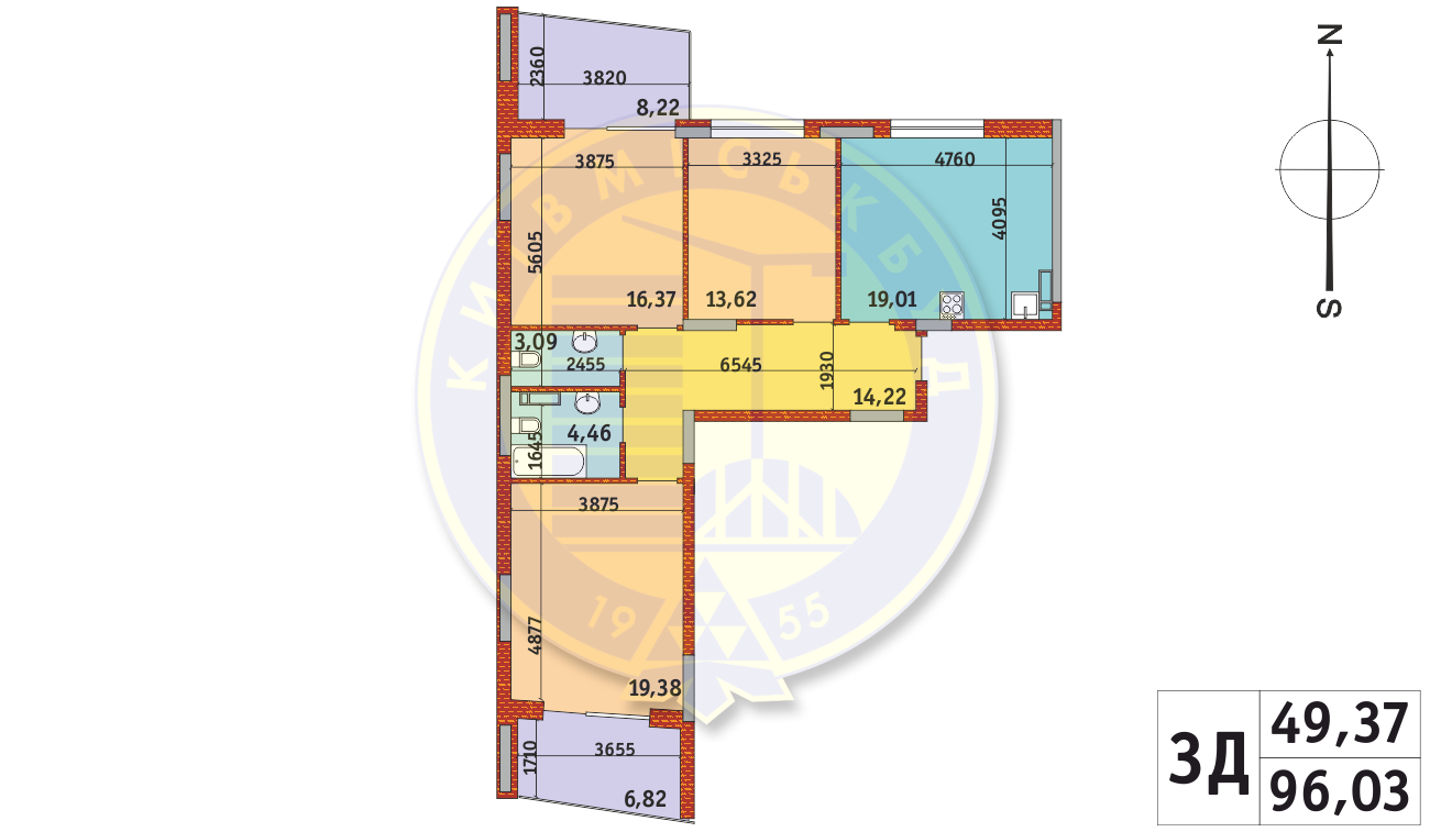 3-комнатная 96.03 м² в ЖК Итальянский квартал 2 от 28 512 грн/м², Киев