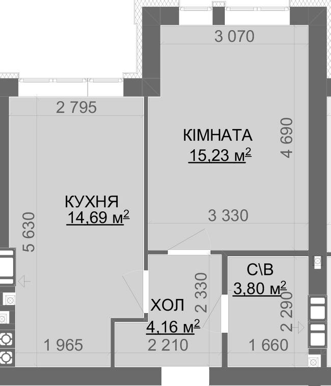 1-комнатная 37.88 м² в ЖК Найкращий квартал-2 от 26 200 грн/м², пгт Гостомель
