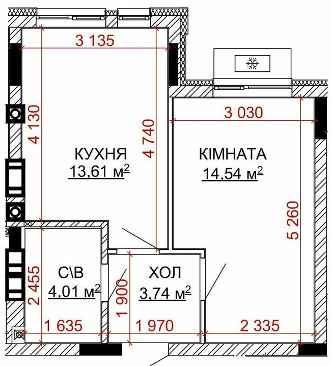 1-кімнатна 35.9 м² в ЖК Найкращий квартал-2 від 27 100 грн/м², смт Гостомель