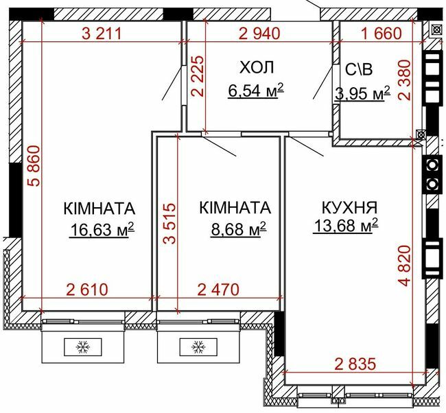 2-комнатная 49.48 м² в ЖК Найкращий квартал-2 от 23 400 грн/м², пгт Гостомель