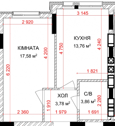 1-комнатная 38.98 м² в ЖК Найкращий квартал-2 от 27 100 грн/м², пгт Гостомель