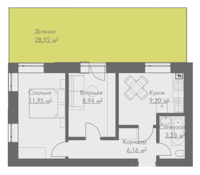 2-комнатная 39.48 м² в ЖК Smart от 18 000 грн/м², пгт Гостомель