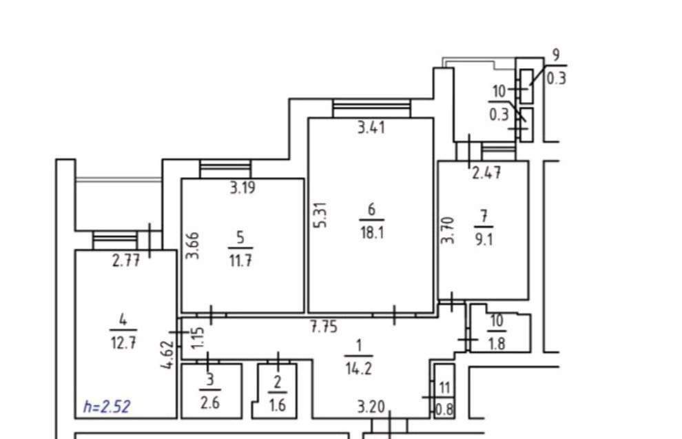 Продажа 3-комнатной квартиры 80 м², Александра Архипенко ул., 2/12