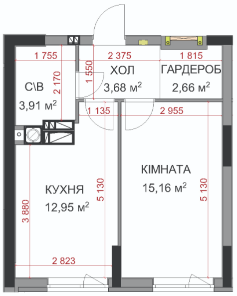 1-кімнатна 38.36 м² в ЖК На Прорізній 2 від 27 500 грн/м², смт Гостомель