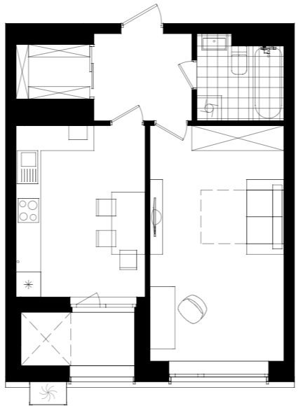 1-комнатная 45.8 м² в ЖК One House от 32 000 грн/м², г. Вишневое