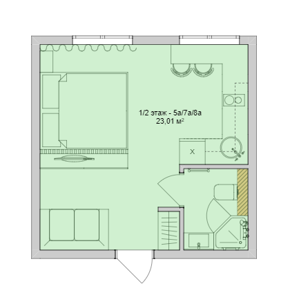 Студия 23 м² в ЖК Sofievsky от 17 973 грн/м², с. Гнатовка