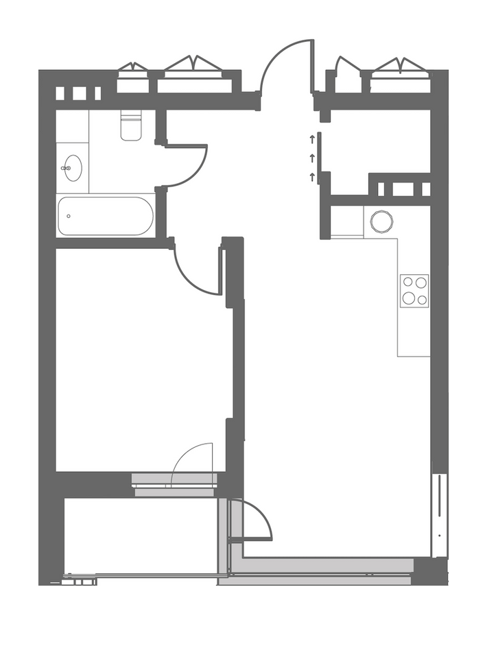 1-кімнатна 46.76 м² в ЖК Ріхерт & Парк від 59 400 грн/м², Київ