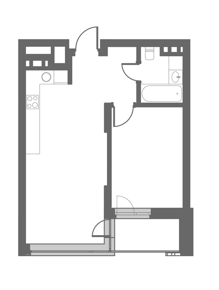 1-комнатная 47.4 м² в ЖК Рихерт & Парк от 59 400 грн/м², Киев
