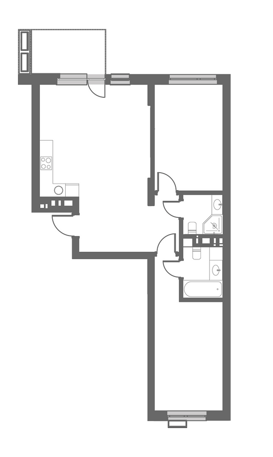 2-комнатная 78.06 м² в ЖК Рихерт & Парк от 58 350 грн/м², Киев