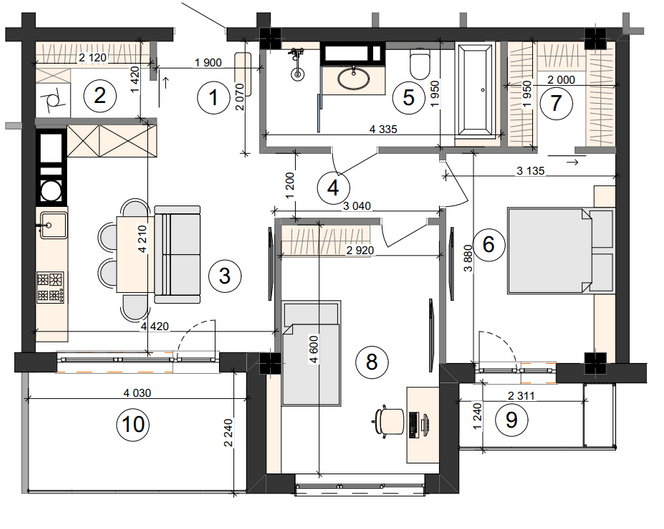 2-кімнатна 71.24 м² в ЖК Shatilov Park від 42 100 грн/м², Харків