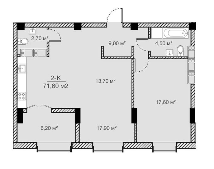 2-кімнатна 71.6 м² в ЖК Concept House Futurium від 47 700 грн/м², Харків