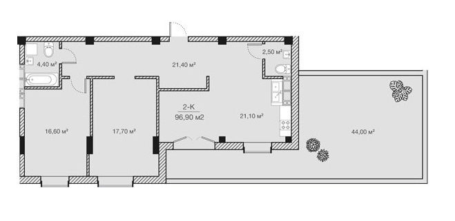 2-кімнатна 96.9 м² в ЖК Concept House Futurium від 47 700 грн/м², Харків