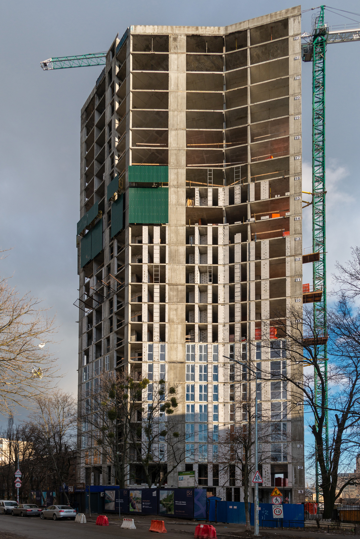 Ход строительства ЖК Вежа на Ломоносова, фев, 2022 год