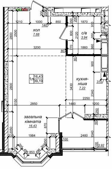 1-кімнатна 39.19 м² в ЖК Одеський бульвар від 29 000 грн/м², с. Новосілки